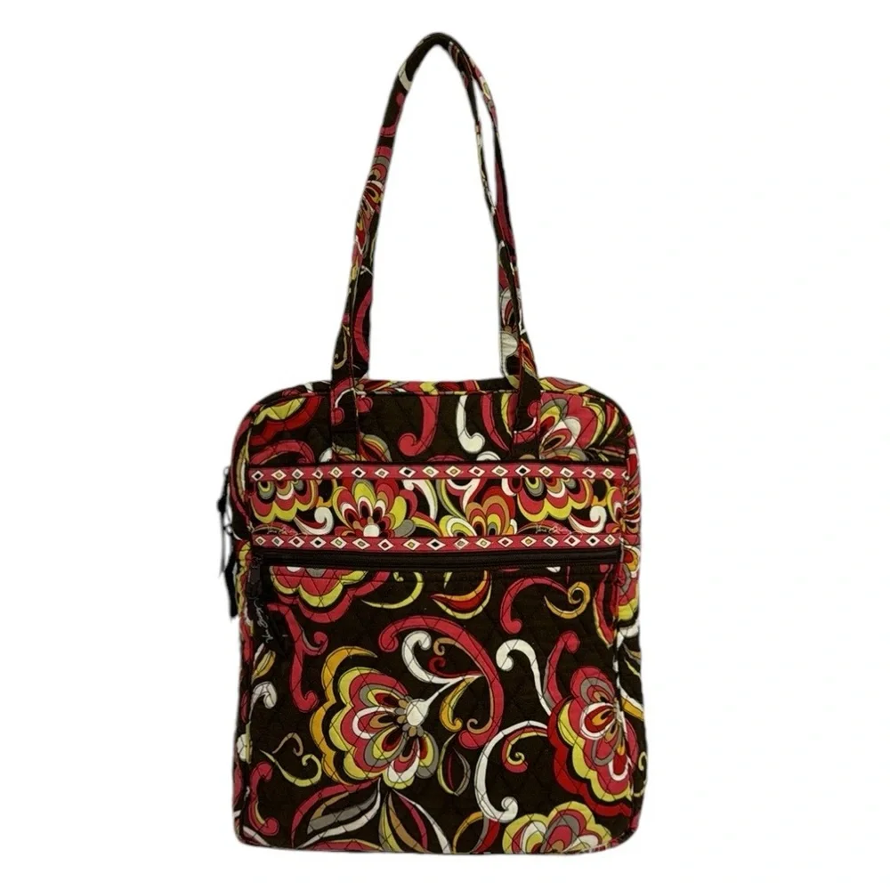 Vera Bradley Puccini Double Handle Shoulder Tote Purse Bag Double Front Pockets